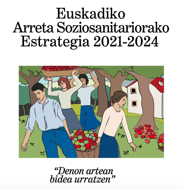 "Euskadiko Arreta Soziosanitarioko Estrategia 2021-2024" dokumentuaren portada