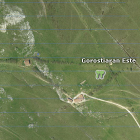 Vista satélite del dolmen de Gorostiaran Este