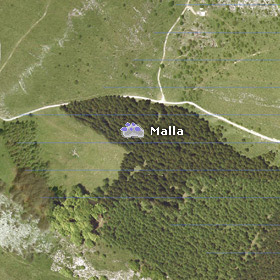Vista satélite del túmulo de Malla