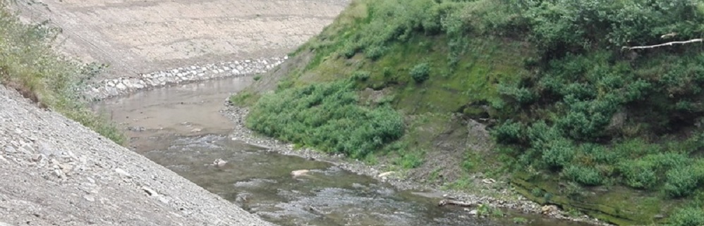 Consolidación de las márgenes previstas en los trabajos de demolición de la presa de Inturia en el Leitzaran (Andoain)