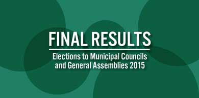 Final results. Elections to Municipal Councils and General Assemblies 2015
