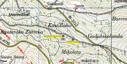 Hilobiratze guneen mapa ( Abril mendia - Ganguren )