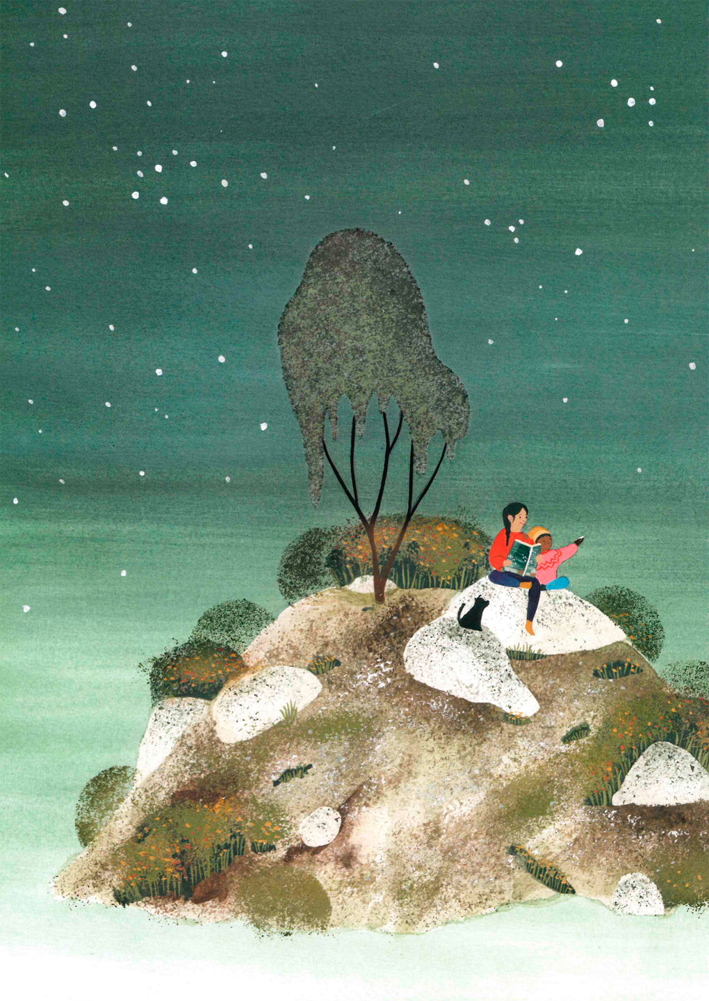 un millón de ostras en lo alto de la montaña - ilustrazioa