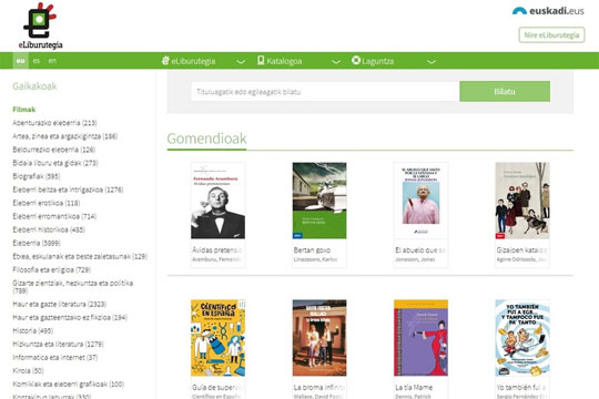 Eusko Jaurlaritzako Kultura eta Hizkuntza Politika Sailak sarbidea erraztuko die herritar guztiei eLiburutegia erabili ahal dezaten, Estatuko liburutegi digitalik handiena eskura jarriz 