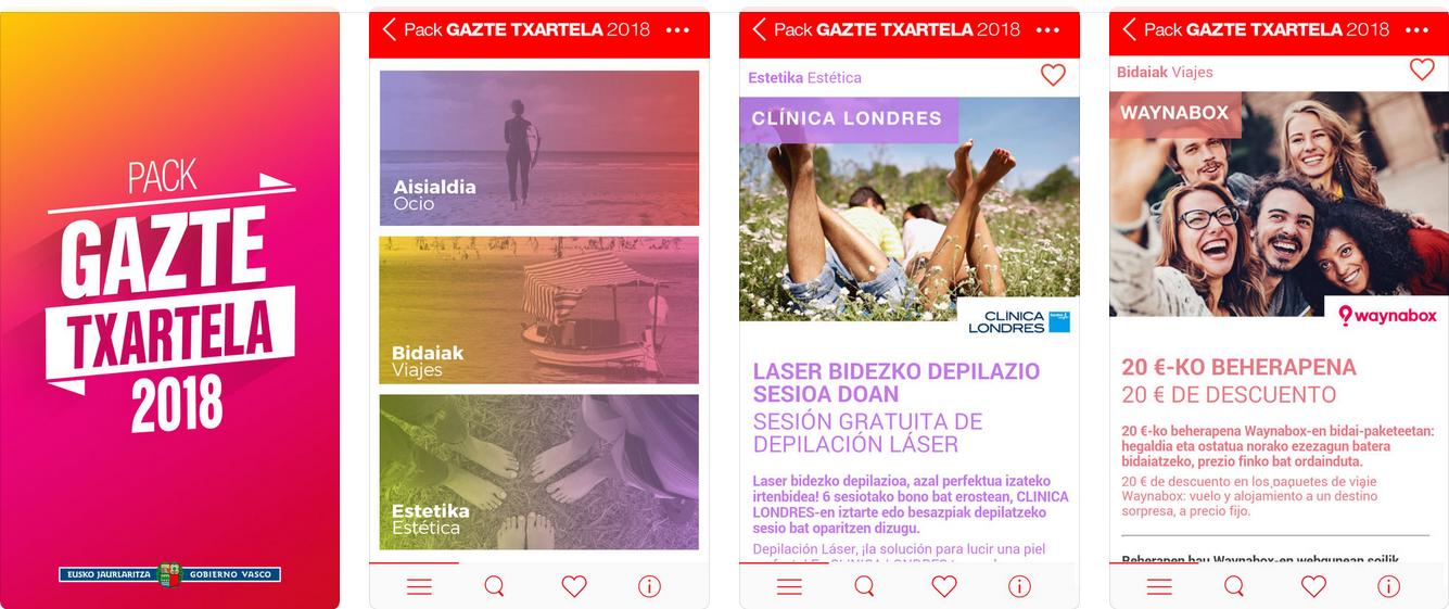 Pack Gazte-txartela 2018, en Android y iPhone