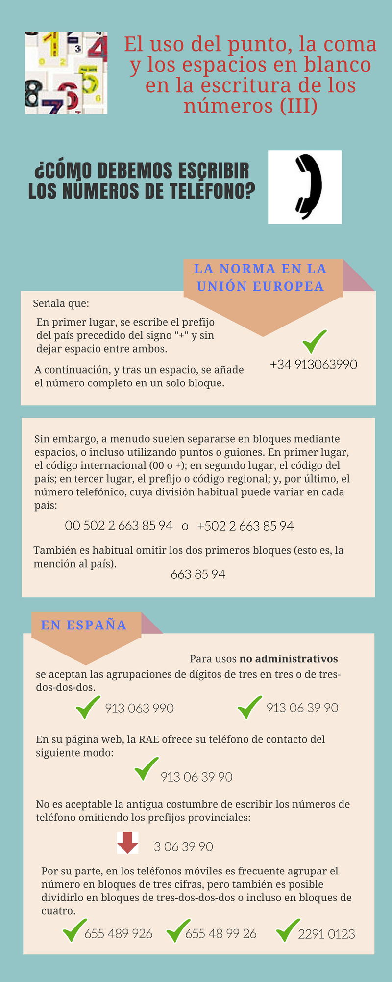 El uso del punto, la coma y los espacios en blanco en la escritura de los números (III)