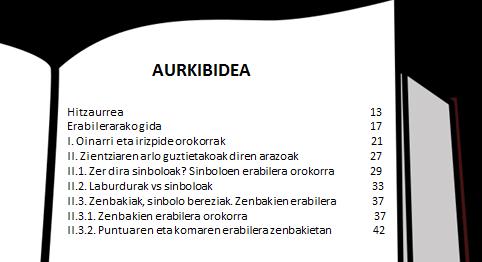argitalpen baten aurkibidea