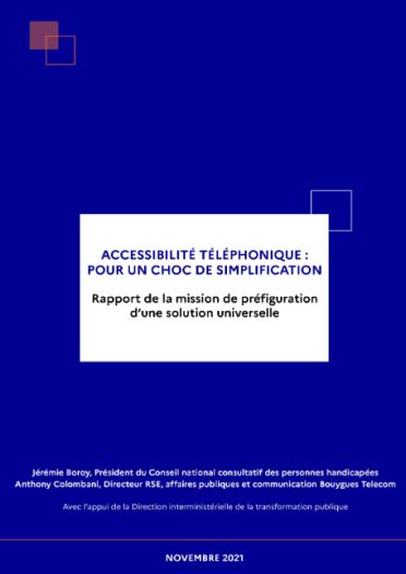 Frantziako Gobernuaren telefono bidezko irisgarritasunari buruzko txostenaren azala