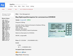 COVID-19aren aurkako txerto edo botika faltsuen iruzurrezko salmenta eskaintzen duen web orri baten irudia.