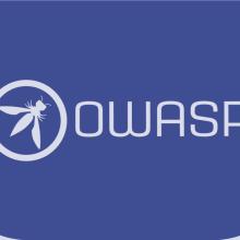 Open Web Application Security Projects (OWASP) ikonoaren eta akronimoaren urdin irudia.