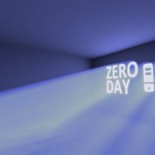 Imagen en la que aparecen las palabras "Zero Day", que representa las vulnerabilidades de d&iacute;a cero, quellas cuya existencia era desconocida en el momento en que fueron explotadas.