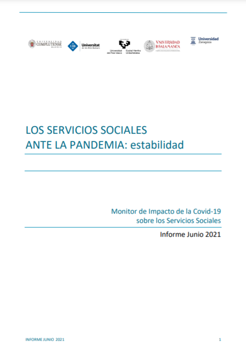 V Informe: Los servicios sociales ante la pandemia: Estabilidad. Un año de Covid19 en Servicios Sociales. Informe Junio 2021 (Instituto Nacional de Administración Pública, 2021)
