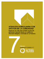 Reproducci&oacute;n total de la portada del documento 'Atenci&oacute;n domiciliaria con apoyos en la comunidad. (Serie: Estudios de la Fundaci&oacute;n, n. 7, Fundaci&oacute;n Pilares, 2024)'