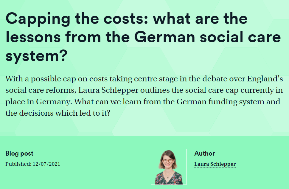 Capping the costs: what are the lessons from the German social care system? (Nuffield Trust, 2021)