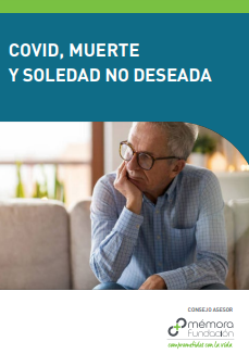 Imagen parcial de la portada del documento 'Covid, muerte y soledad no deseada '(Fundación Mémora, 2022) 