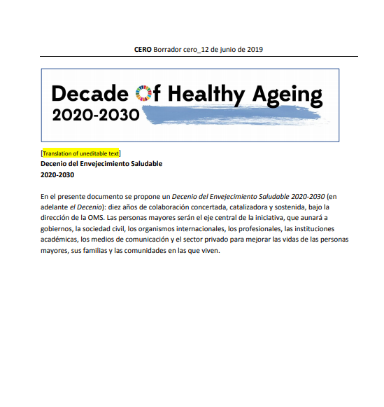 Decenio para el envejecimiento saludable