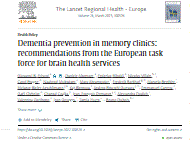 Reproducción parcial de la portada del documento  'Dementia prevention in memory clinics: recommendations from the European task force for brain health services'