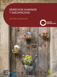 Reproducción parcial de la portada del documento 'Derechos humanos y discapacidad. Informe España 2021. Serie: Convención ONU 32' (Comité Español de Representantes de Personas con Discapacidad, 2022)