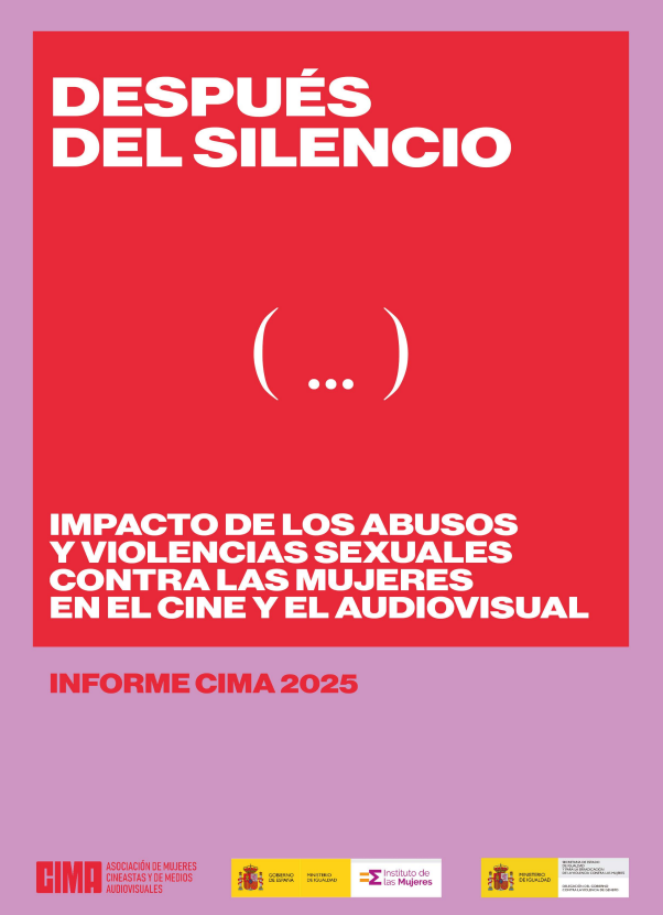'Despu&eacute;s del silencio. Impacto de los abusos y las violencias sexuales contra las mujeres en el sector del cine y el audiovisual' dokumentuaren azalaren erreprodukzio osoa