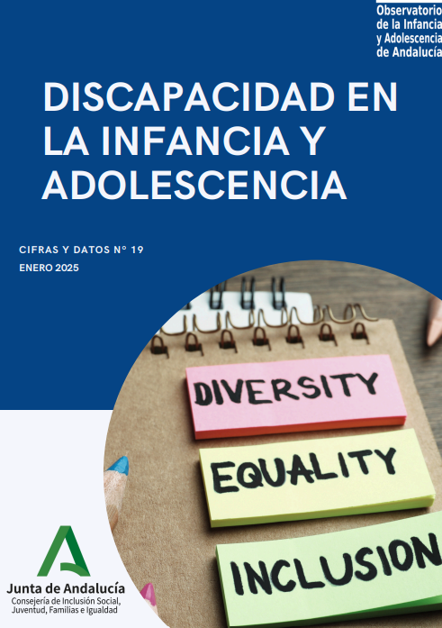 Reproducci&oacute;n total de la portada del documento 'Discapacidad en la infancia y adolescencia' 
