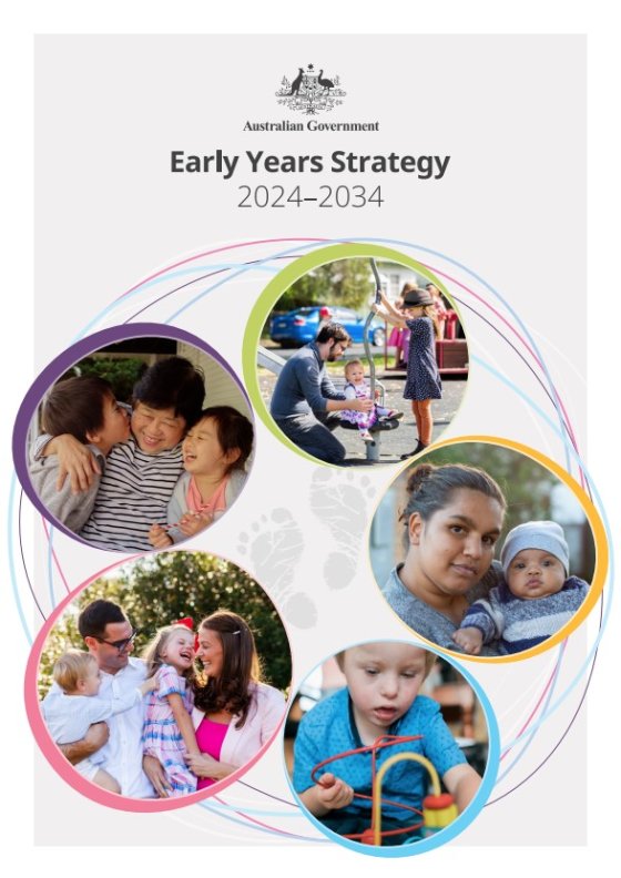 'Early Years Strategy 2024-2034 (Australian Goverment, 2024)' dokumentuaren azalaren erreprodukzio osoa
