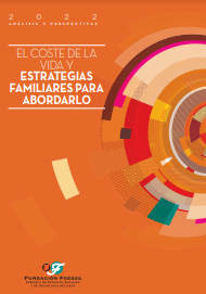 'El coste de la vida y estrategia familiares para abordarlo' (Fundación FOESSA, 2022) dokumentoaren azalaren zati bat erreprodukzioa