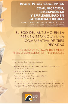 Reproducción parcial de la portada del documento 'El eco del autismo en la prensa española: una comparativa de tres décadas' (Revista Prisma Social nº36, 1er T., 2022)
