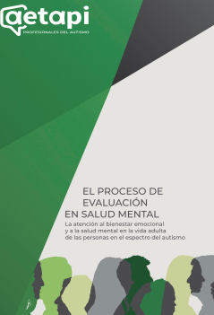 Imagen parcial de la portada del documento 'El proceso de evaluación en salud mental. La atención al bienestar emocional y a la salud mental en la vida adulta de las personas en el espectro del autismo' (Asociación Española de Profesionales del Autismo, AETAPI, 2022)