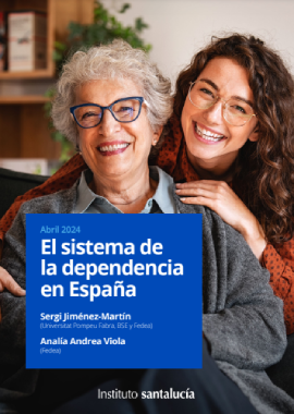 'El sistema de la dependencia en Espa&ntilde;a (Instituto Santaluc&iacute;a, 2024)' dokumentuaren azalaren erreprodukzio osoa
