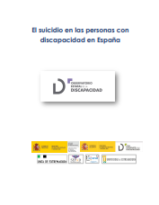 Imagen parcial de la portada del documento 'El suicidio en las personas con discapacidad en España' (Observatorio Estatal de la Discapacidad, 2022) 