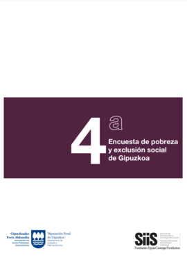 '4&ordf; encuestas de pobreza y exclusi&oacute;n social en Gipuzkoa' dokumentuaren azalaren erreprodukzio osoa