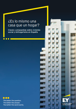 Reproducci&oacute;n parcial de la portada del siguiente documento '&iquest;Es lo mismo una casa que un hogar? Claves y propuestas sobre vivienda social y sinhogarismo en Espa&ntilde;a' (Ernst & Young S.L.,2023)