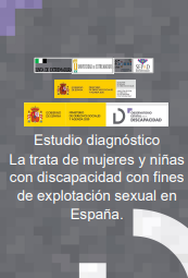 'Estudio diagnóstico. La trata de mujeres y niñas con discapacidad con fines de explotación sexual en España' (Observatorio Estatal de la Discapacidad, 2022) dokumentoaren azalaren zati bat erreprodukzioa
