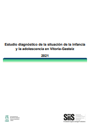 Reproducción parcial de la portada del documento 'Estudio diagnóstico de la situación de la infancia y la adolescencia en Vitoria-Gasteiz 2021.' (Ayuntamiento de Vitoria-Gasteiz, 2022)