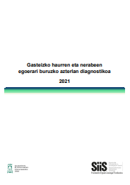 Ondorengo dokumentuaren azalaren erreprodukzio partziala:'Gasteizko haurren eta nerabeen egoerari buruzko azterlan diagnostikoa, 2021.' (Gasteizko Udala, 2022)