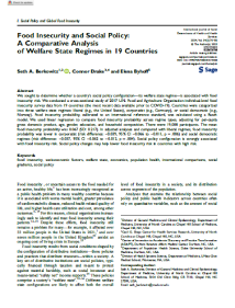 Reproducci&oacute;n total de la portada del documento 'Food Insecurity and Social Policy: A Comparative Analysis of Welfare State Regimes in 19 Countries'