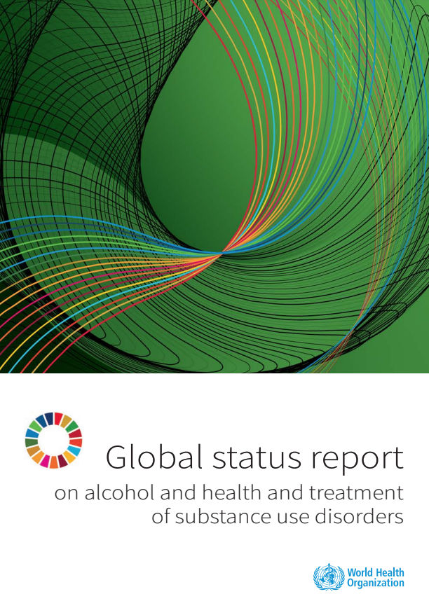 Reproducci&oacute;n total de la portada del documento 'Global status report on alcohol and health and treatment of substance use disorders (World Health Organization, 2024)'