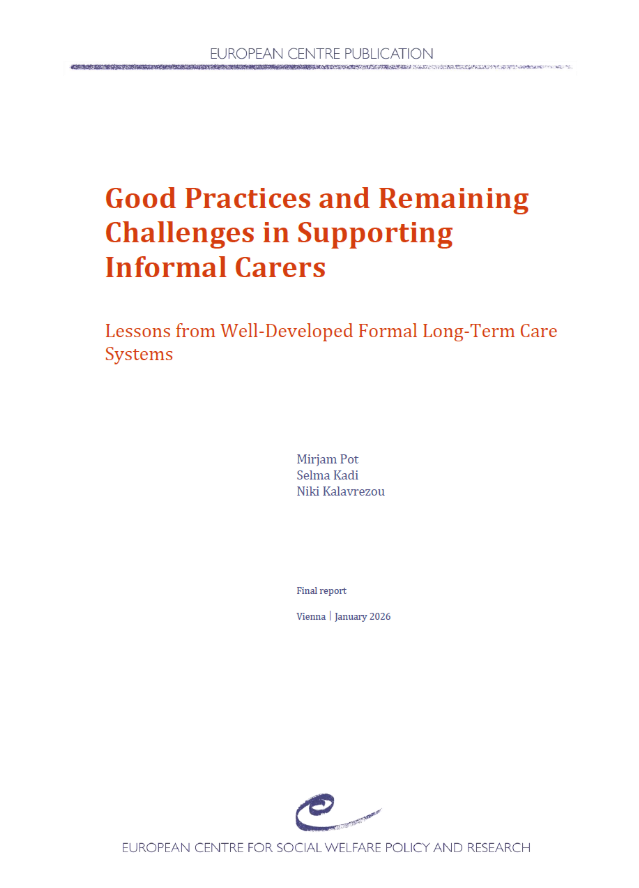 'Good Practices and Remaining Challenges in Supporting Informal Carers. Lessons from Well-Developed Formal Long-Term Care Systems.' dokumentuaren azalaren erreprodukzio osoa