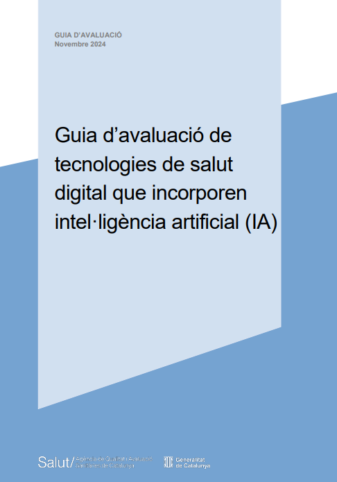 Reproducci&oacute;n total de la portada del documento 'Guia d'avaluaci&oacute; de tecnologies de salut digital que incorporen intel&middot;lig&egrave;ncia artificial (IA)'