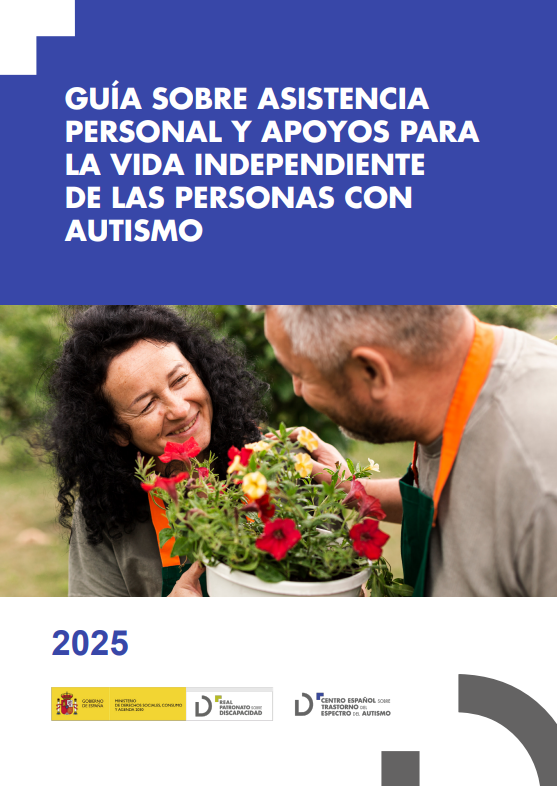 'Guía sobre asistencia personal y apoyos para la vida independiente de las personas con autismo' dokumentuaren azalaren erreprodukzio osoa