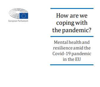  'How are we coping with the pandemic? Mental Health and resilience amid the Covid-19 pandemic in the EU' (European Parliamentary Research Service, 2022) dokumentoaren azalaren zati bat erreprodukzioa