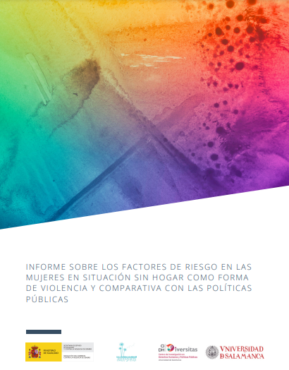 Reproducci&oacute;n total de la portada del documento 'Informe sobre factores de riesgo en las mujeres en situaci&oacute;n sin hogar como forma de violencia y comparativa con las pol&iacute;ticas p&uacute;blicas (Asociaci&oacute;n Beatriz de Suabia, 2024)'