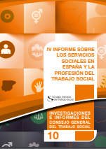 'IV Informe sobre los Servicios Sociales en España y la profesión del Trabajo Social' (ISSE IV) (Consejo General del Trabajo Social 2022) dokumentoaren azalaren zati bat erreprodukzioa