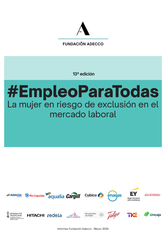Reproducci&oacute;n total de la portada del documento 'La mujer en riesgo de exclusi&oacute;n en el mercado laboral'