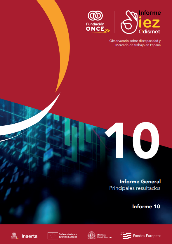Reproducci&oacute;n total de la portada del documento 'La situaci&oacute;n de las personas con discapacidad en el mercado laboral. Informe general. Principales resultados'