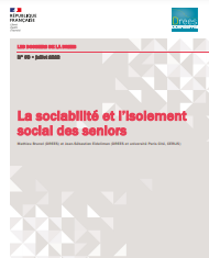 Ondorengo dokumentuaren azalaren erreprodukzio partziala : 'La sociabilité et l'isolement social des seniors' (DREES, 2022)