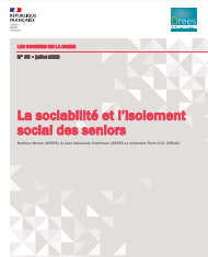 Reproducci&oacute;n parcial de la portada del documento 'La sociabilit&eacute; et l'isolement social des seniors' (DREES, 2022)