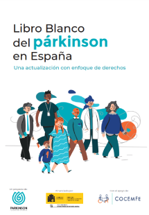 'Libro blanco del p&aacute;rkinson en Espa&ntilde;a. Una actualizaci&oacute;n con enfoque de derechos (Federaci&oacute;n Espa&ntilde;ola de P&aacute;rkinson, 2023)' dokumentuaren azalaren erreprodukzio osoa