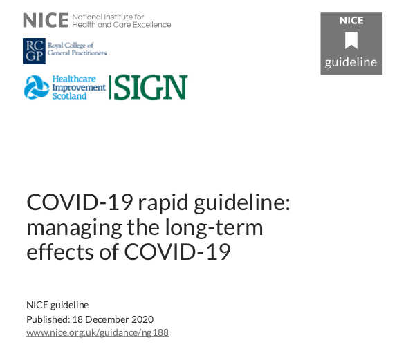 COVID-19 Rapid Guideline: Managing the long-term effects of COVID-19 (NICE, 2020)
