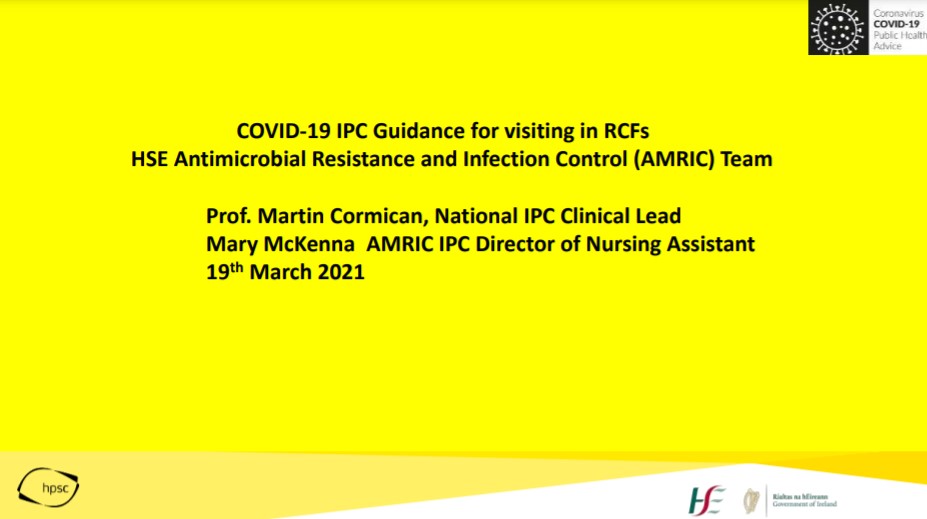 COVID19 Guidance on visits to Long Term Residential Care Facilities